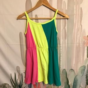 Neon Striped Dress / Coverup